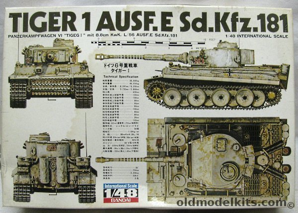 Bandai 1/48 Panzerkampfwagen VI Tiger I Ausf.E Sd.Kfz.181, 35434 plastic model kit